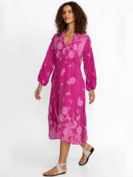 NWT Johnny Was Daisy Leonna Pink Floral Midi Dress